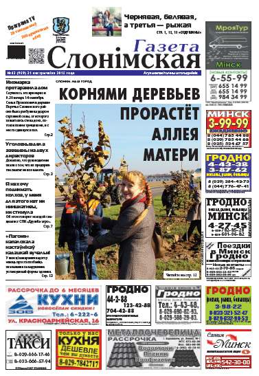 Газета Слонімская 43 (959) 2015
