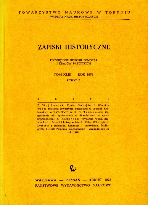 Zapiski Historyczne tom XLIII - rok 1978 - zeszyt 2