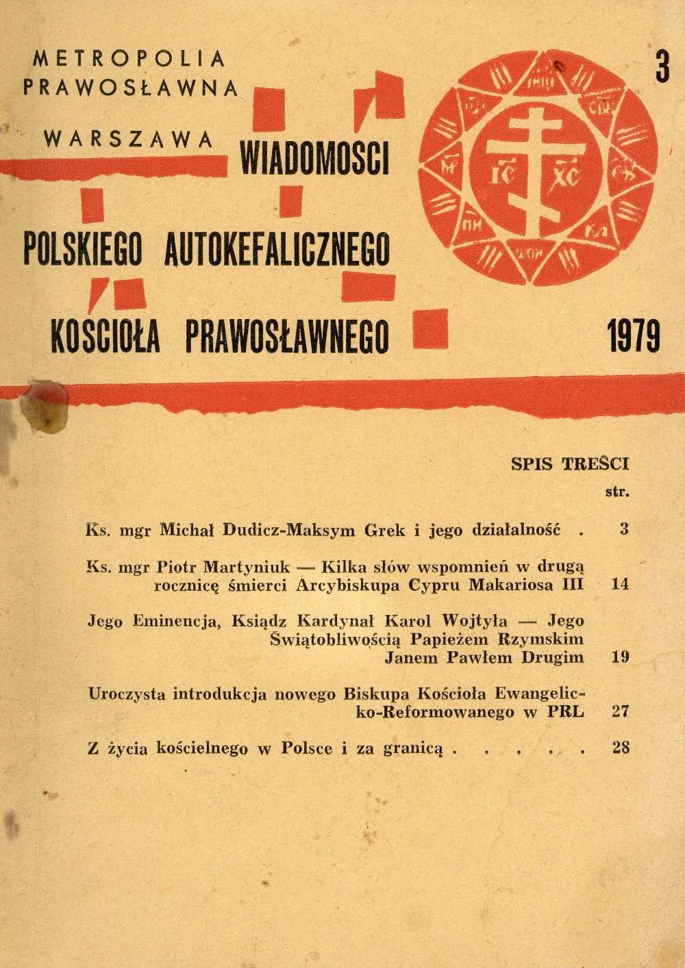 Wiadomości Polskiego Autokefalicznego Kościoła Prawosławnego 3 / 1979