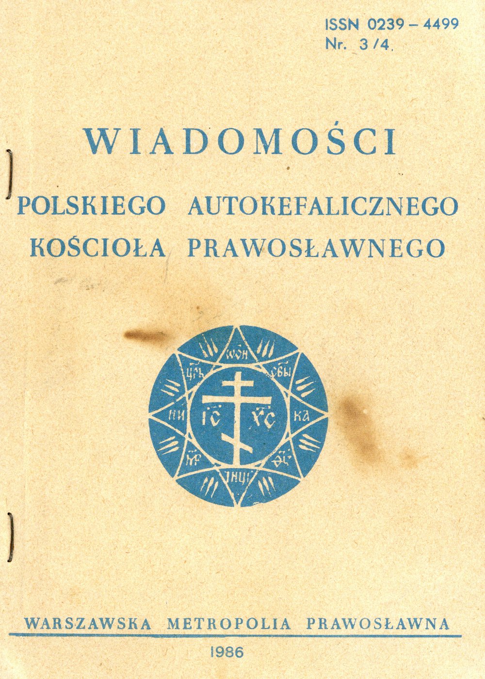 Wiadomości Polskiego Autokefalicznego Kościoła Prawosławnego 3-4 / 1986