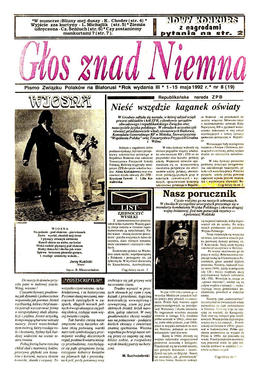 Głos znad Niemna 8 (19) 1992