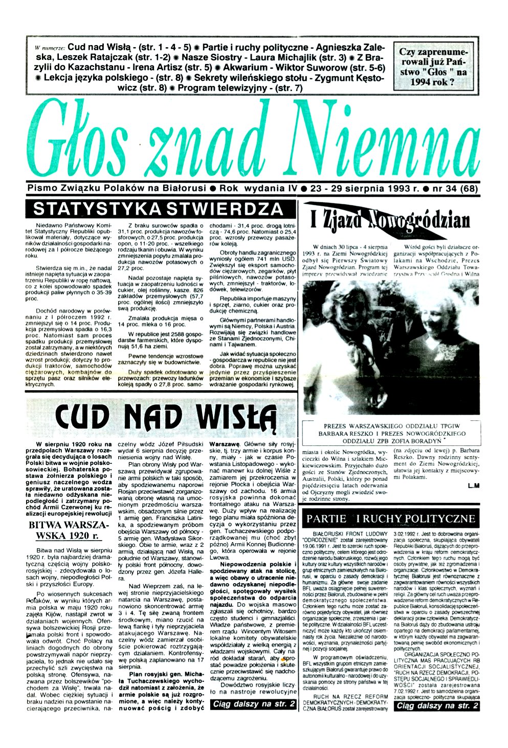 Głos znad Niemna 34 (68) 1993