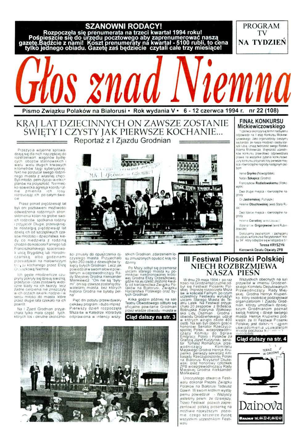 Głos znad Niemna 22 (108) 1994