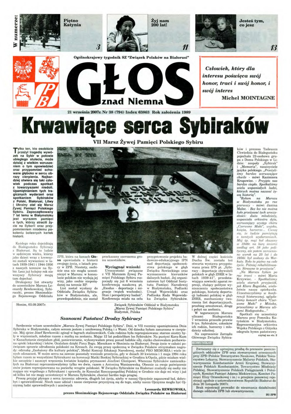 Głos znad Niemna 38 (794) 2007