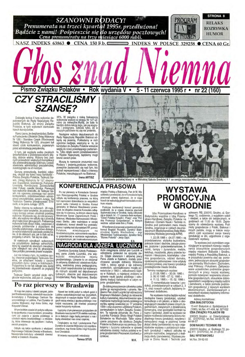 Głos znad Niemna 22 (160) 1995