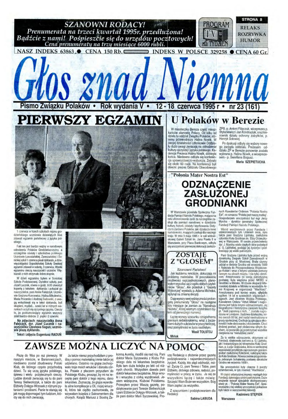 Głos znad Niemna 23 (161) 1995