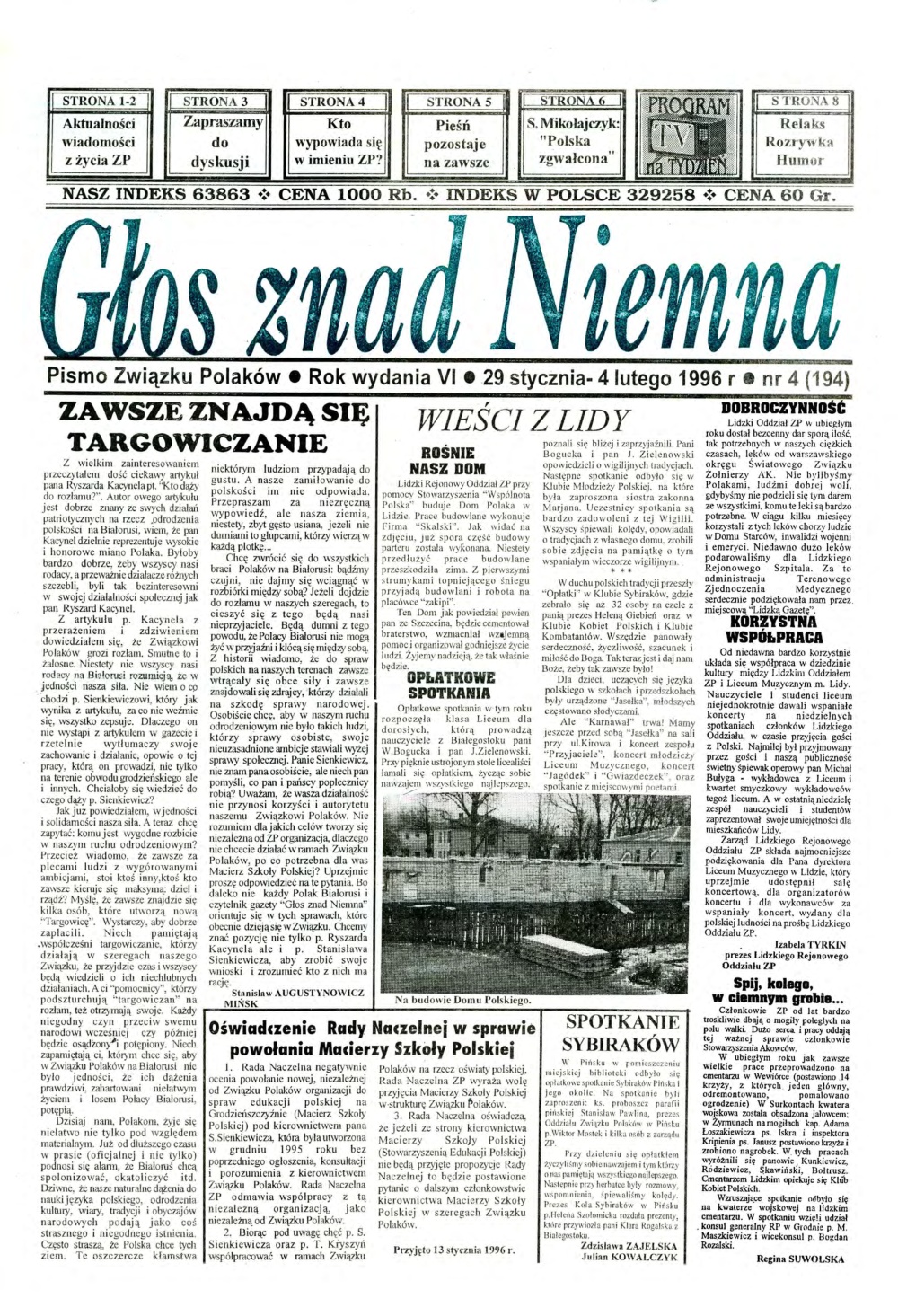 Głos znad Niemna 4 (194) 1996