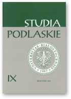 Studia Podlaskie, IX