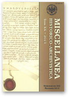 Miscellanea Historico-Archivistica, tom XX