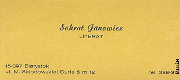 Візытоўка Сакрата Яновіча