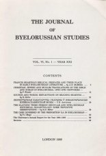 The Journal of Byelorussian Studies Vol. VI, No. 1 - Year XXI