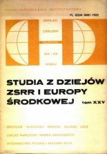 Studia z dziejów ZSRR i Europy Środkowej XXV