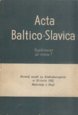 Acta Baltico-Slavica Suplement do tomu 7