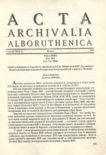 Acta Archivalia Alboruthenica 10-11