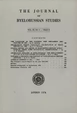 The Journal of Byelorussian Studies Vol. III, No. 2 - Year X / 1974